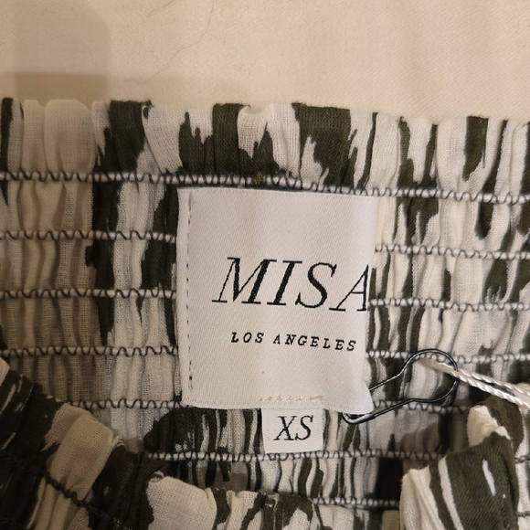 Misa Los Angeles Military Green and White Abstract Joggers - Picture 2 of 16